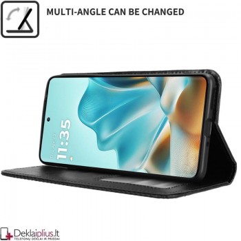 Dirbtinės odos atverčiamas dėklas su skyreliais - juodas (Motorola Edge 60 Fusion/Edge 60) Dirbtinės odos atverčiamas dėklas su skyreliais - juodas (Motorola Edge 60 Fusion/Edge 60)
